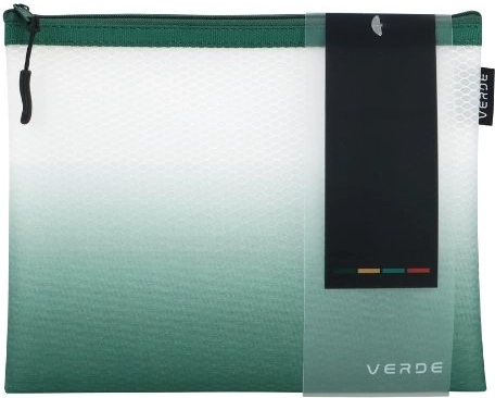Mesh zippered pouch Verde A5 green