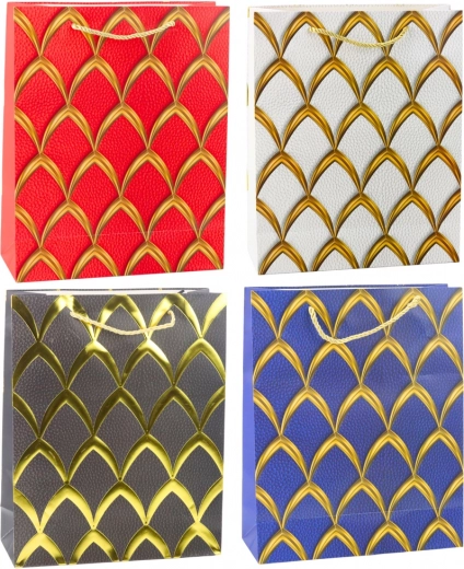 Gift bag with gold embellished motifs 32 × 26 × 12 cm