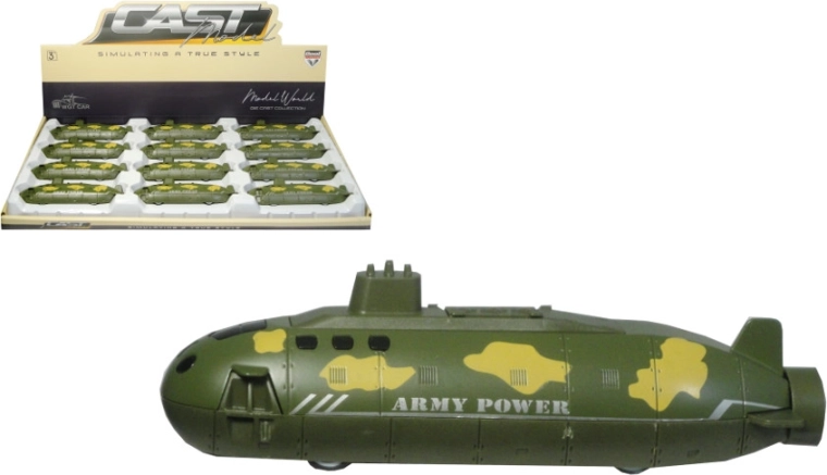 Metal pull-back submarine