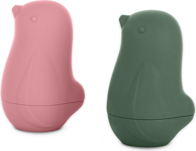 Petite&Mars силиконови играчки за вода Love birds ochre green 6m+