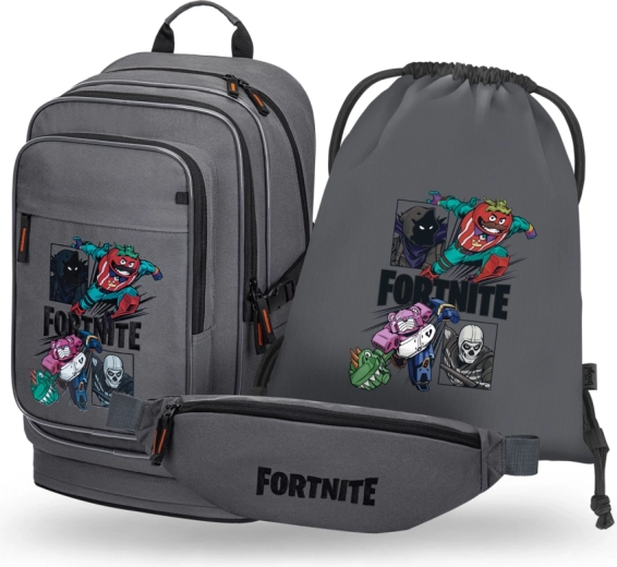 Училищен комплект Baagl Cubic Fortnite Squad 3в1: раница, торбичка и чантичка за кръста (GRS)