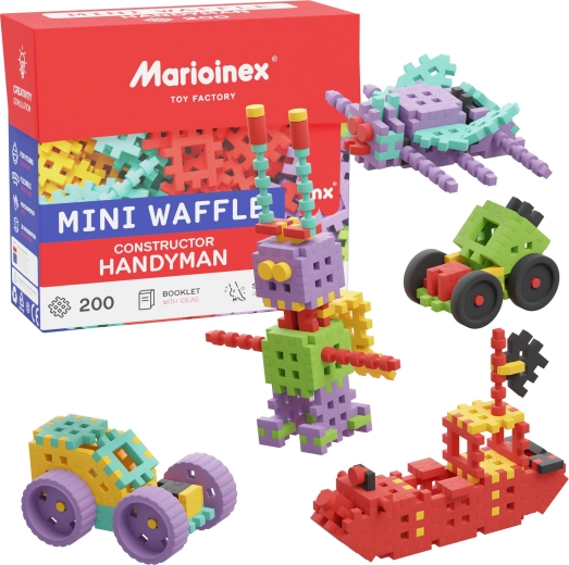 Marioinex Mini Waffle Konstruktor Majster Building Set, 200 Pieces