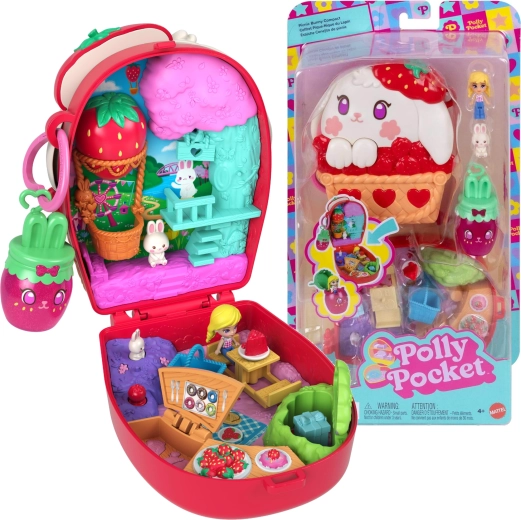 Компактен комплект Polly Pocket „Зайчешки пикник“ с фигурки и аксесоари