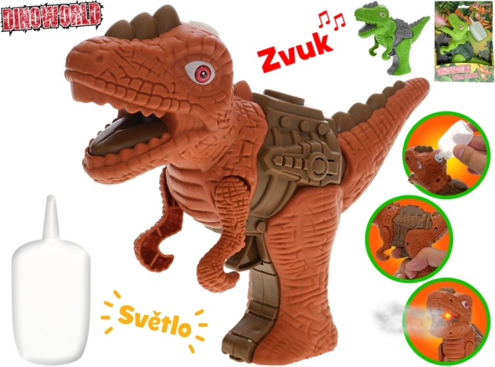 Интерактивен динозавър с пара Dinoworld 17 см