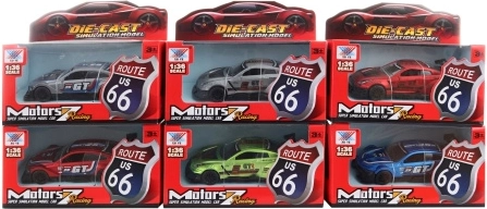 Metal sports toy car with pull-back 1:36