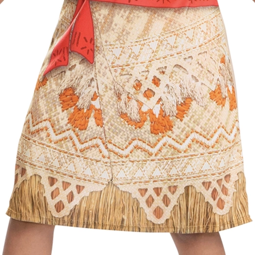 Decorative print and fringed hem