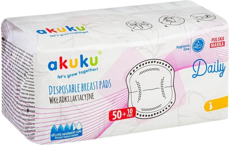 Akuku Disposable Nursing Pads – highly absorbent and breathable (60 pcs)