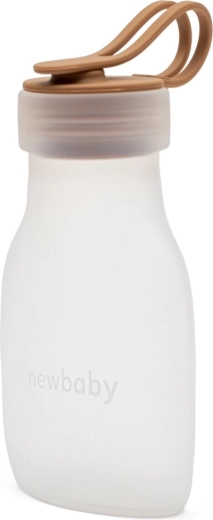 NEW BABY silicone breast milk container, brown 240 ml
