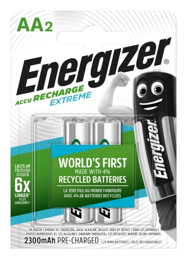 Energizer Extreme AA презареждаеми батерии 2300 mAh, 2 бр.