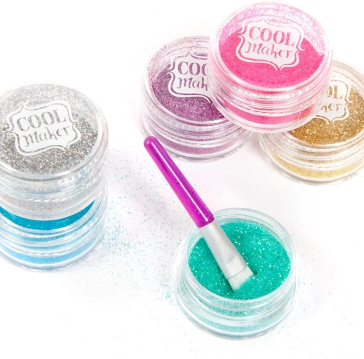 Six vibrant glitter colors
