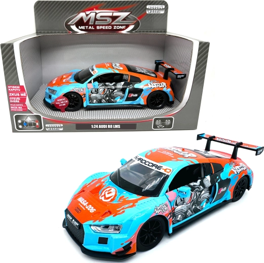 Metal Audi R8 LMS model with lights and sound in 1:24 scale