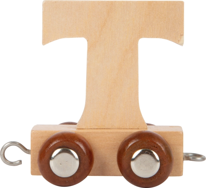 SMALL FOOT Wooden Train Car for Wooden Railway – Letter T