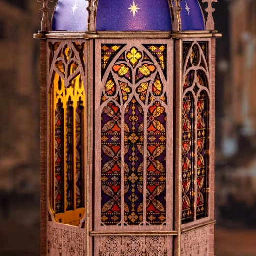Gothic cathedral with stained-glass effect