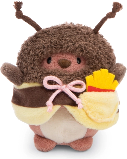 Nici plush MyMochi bear Nomo in a bee costume with fries, 8 cm, gift packaging