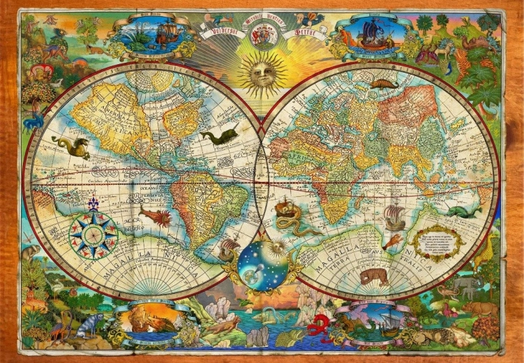 Animals of the World Map Puzzle 1000 Pieces