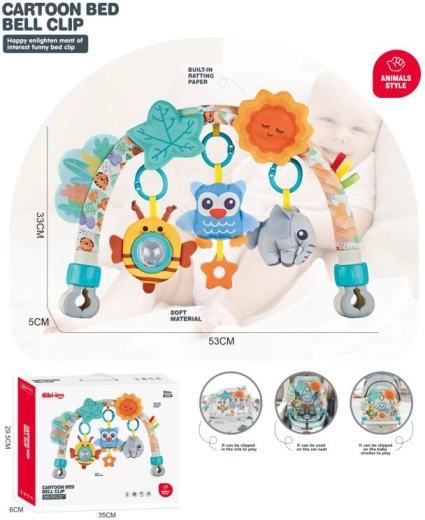 Play arch for a crib play gym, stroller or bouncer – Animals