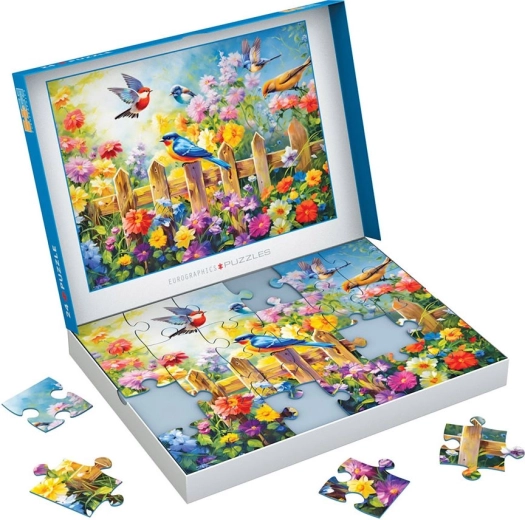Puzzle Eurographics Connecting Pieces: Playful Garden Birds 24 Pieces