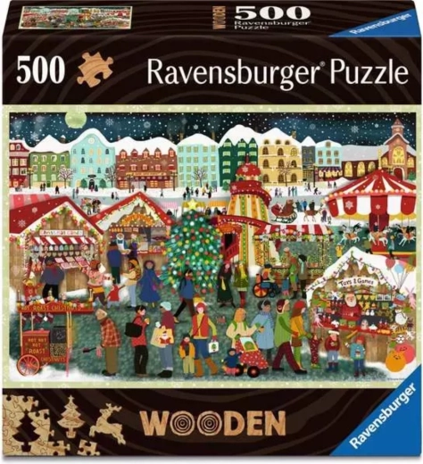 Ravensburger дървен пъзел Магията на Коледа 500 части