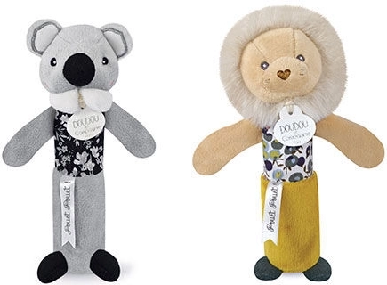 DOUDOU Squeaky Rattle – Lion, 17 cm