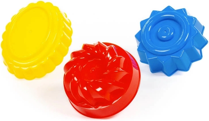Plastic sand cake molds, 3 pcs POLESIE