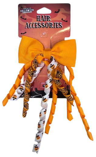 Halloween hair clip with a bow and spirals - 1 piece
