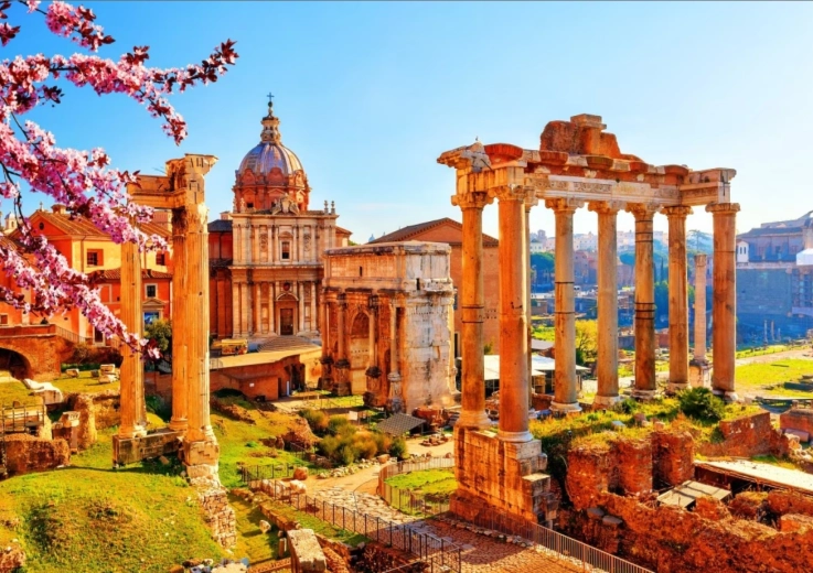 Puzzle Roman Ruins in Spring 1000 Pieces BLUEBIRD