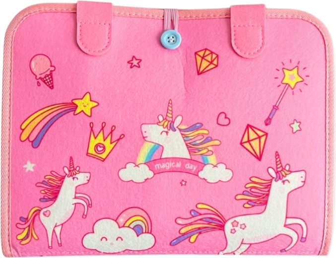 Soft book with a unicorn motif