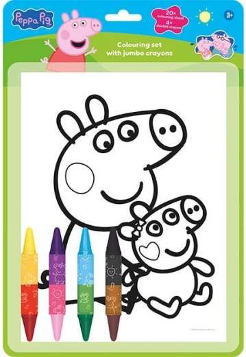 Peppa Pig coloring set with double-ended crayons