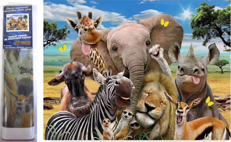 Диамантено рисуване Safari selfie 30 × 40 cm