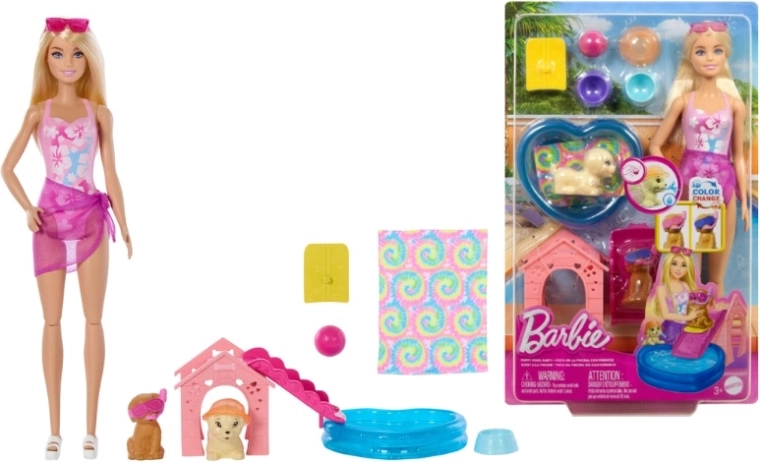 Barbie playset with bath puppies with a color-change effect - 1 piece