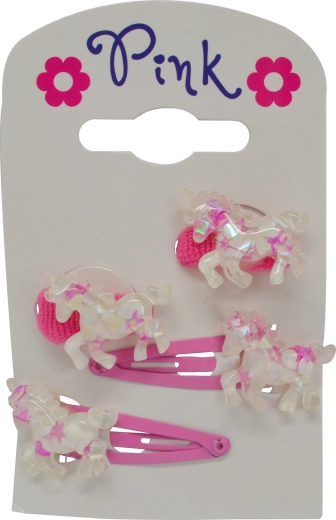 Unicorn-Themed Hair Accessories – Set of 4