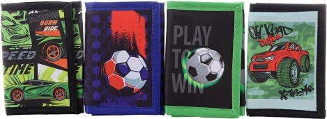 Boys’ wallet with a football or car motif