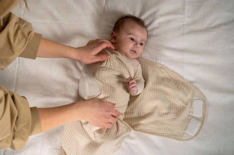 Quick and secure swaddling with Velcro