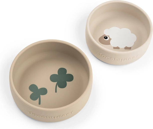 Done by Deer set of silicone bowls Sheepy, sand, 2 pcs