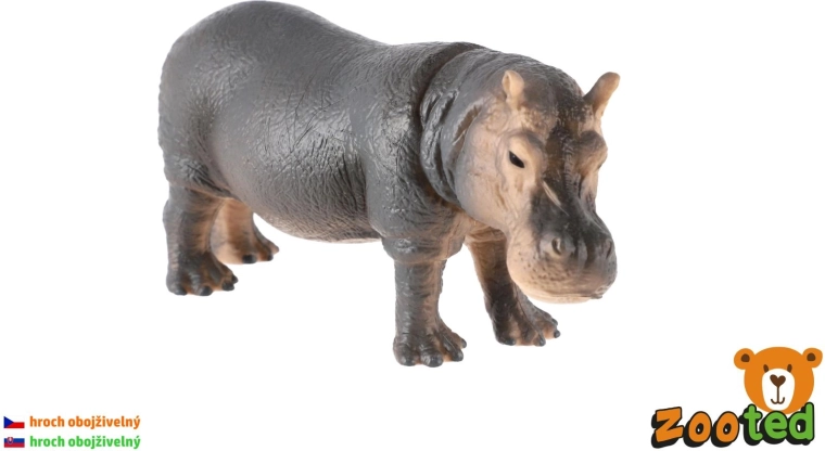 Zooted hippopotamus plastic amphibious figurine 12 cm - 1 piece