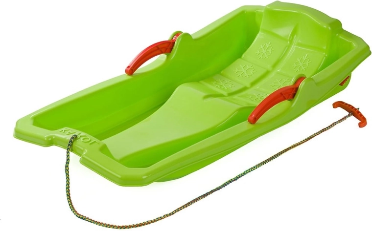 Plastic sled with brakes Baby Mix Karol green