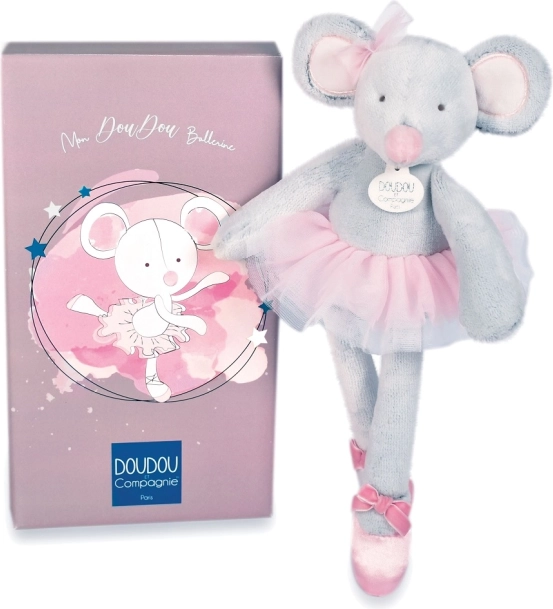 Подаръчен комплект Doudou – плюшено мишле балерина