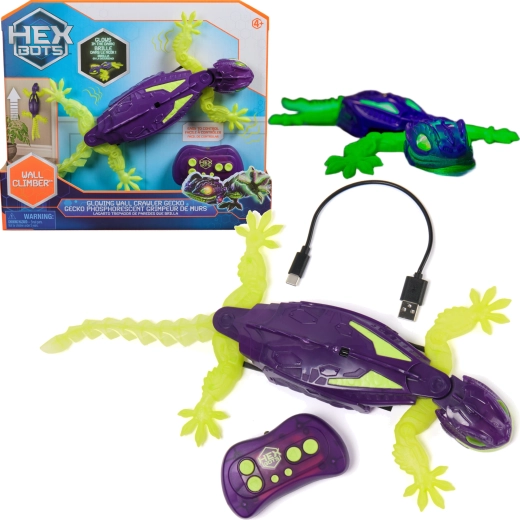 Gecko HEX BOTS remote-controlled robotic gecko for walls with glowing effects