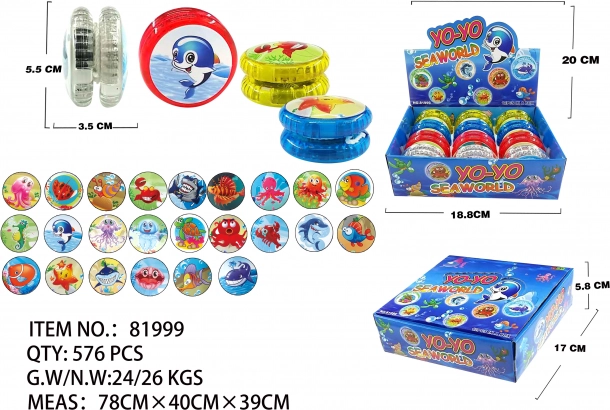 Yo-yo with light effects 5.5 cm – sea theme