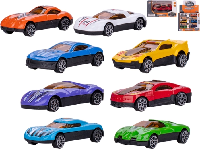 Metal race car 7 cm with freewheel