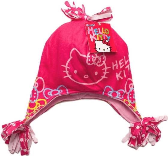 Children's red fleece Hello Kitty hat