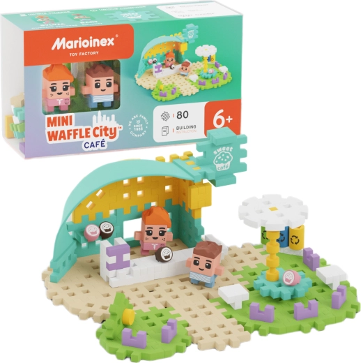 Marioinex Mini Waffle City Café Building Set – Café, 80 Pieces