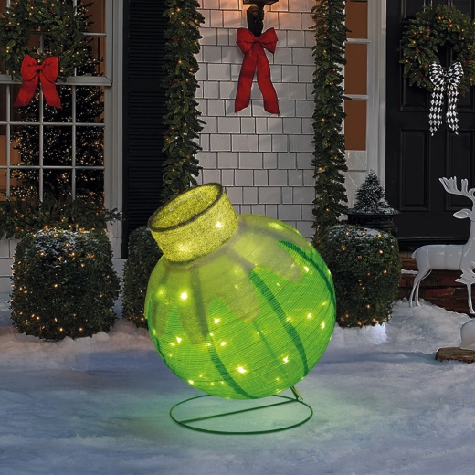 Christmas ball light decoration with 60 LEDs, 60 × 83 cm, green