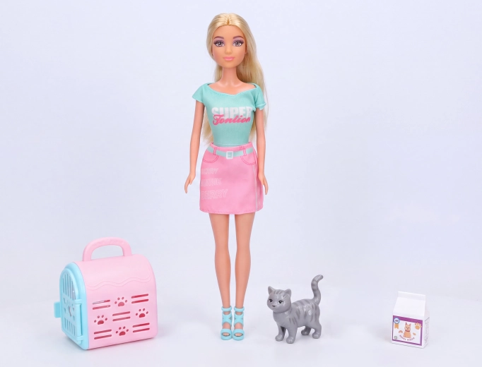 Doll with Cat 30 cm