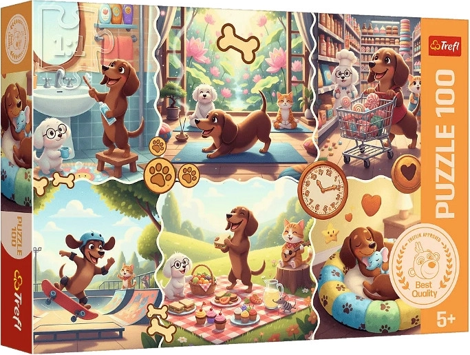 100-piece puzzle Long Day of the Dachshund