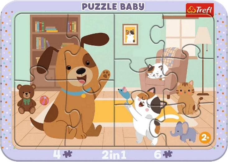 Framed baby puzzle Like a Dog with a Cat