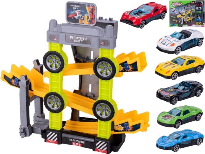 4-in-1 Racing Track with Metal Cars