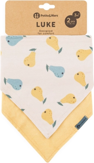 Petite&Mars бандана лигавници Luke, 2 бр. – Beige pears и intense ochre