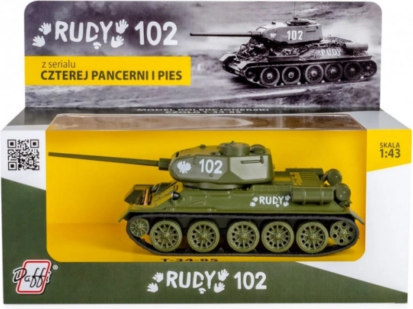 Модел на танк T‑34 Rudy 102 в мащаб 1:43