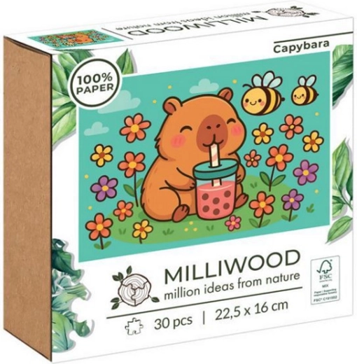 30-piece Puzzle Capybara with Bubble Tea